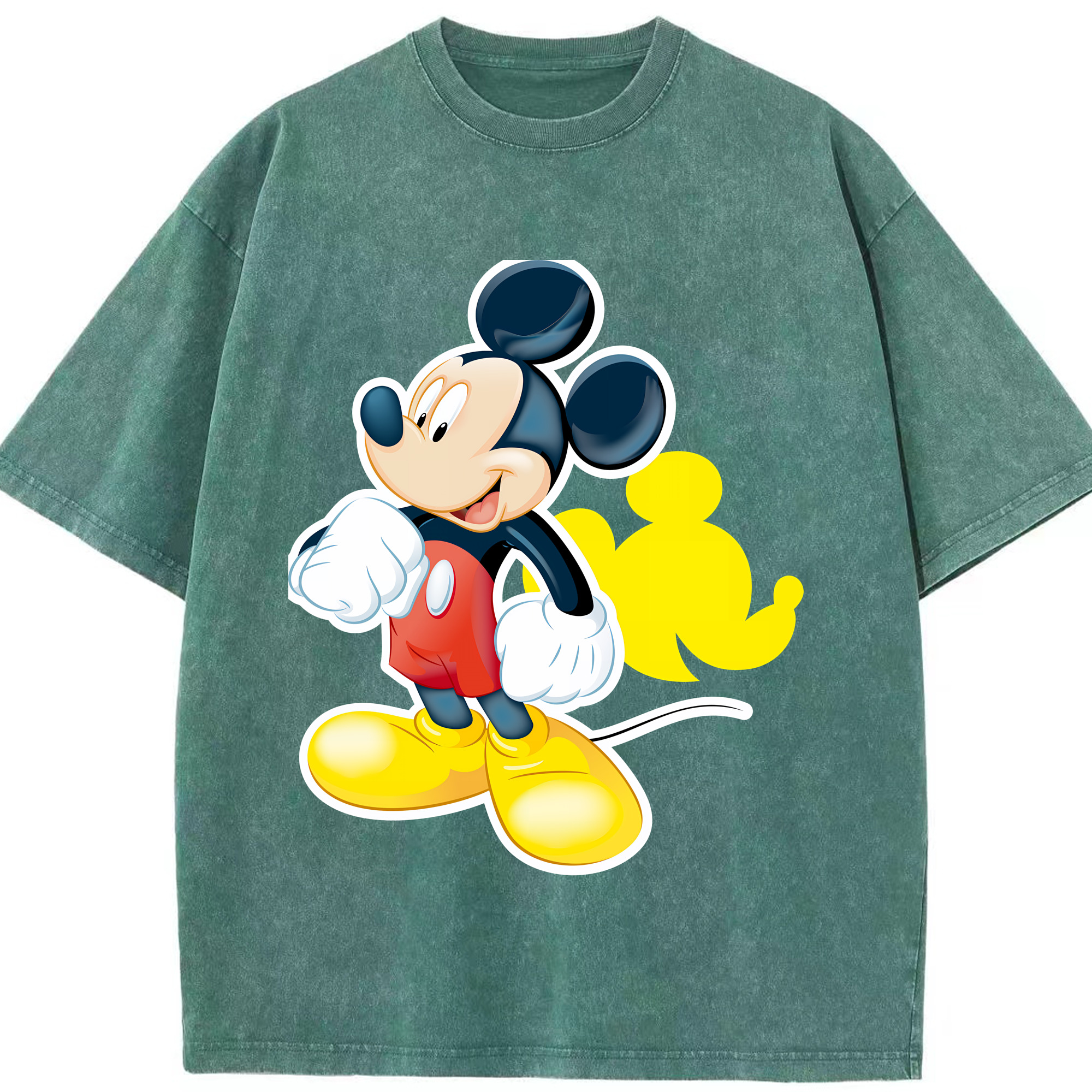 （画像用） ミッキーマウス Mickey Mouse 綿100% ヴィンテージ風 半袖Tシャツ（フロントプリント）